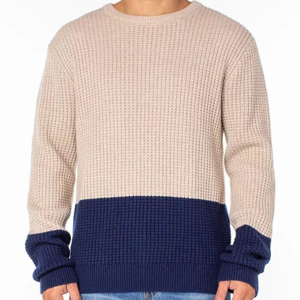 Sanctuary Men's Colorblocked Waffle-Knit Sweater